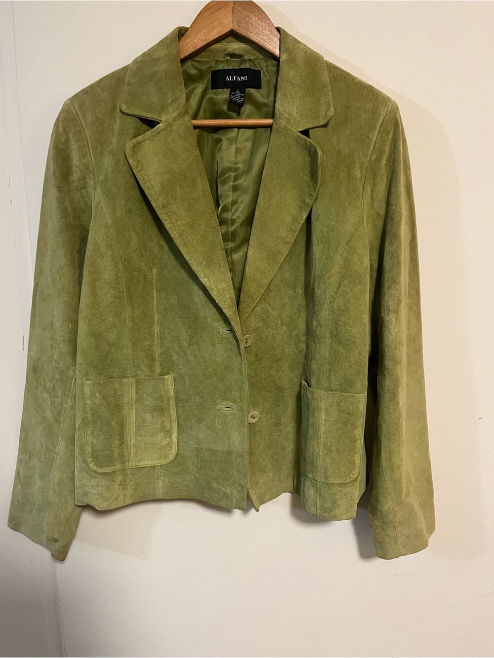 Alfani Green Suede Blazer Jacket